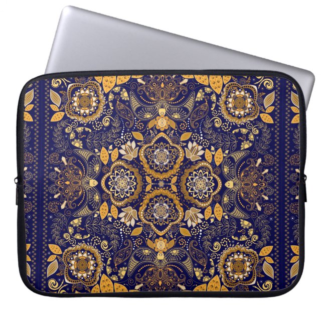 Paisley-Blumenmuster Laptopschutzhülle (Vorderseite)