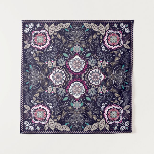 Paisley-Blumenmuster Wandteppich (Vorderseite)