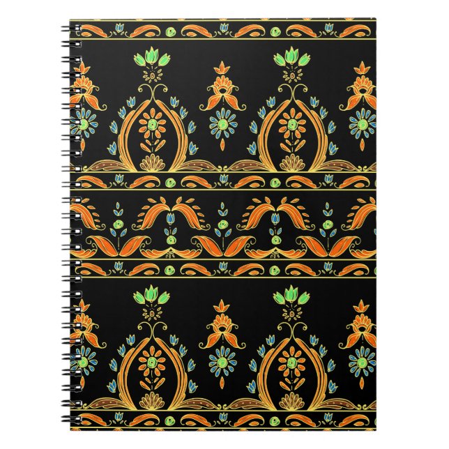 Paisley Bohemisch Kashmir Textile Design Notizblock (Vorderseite)