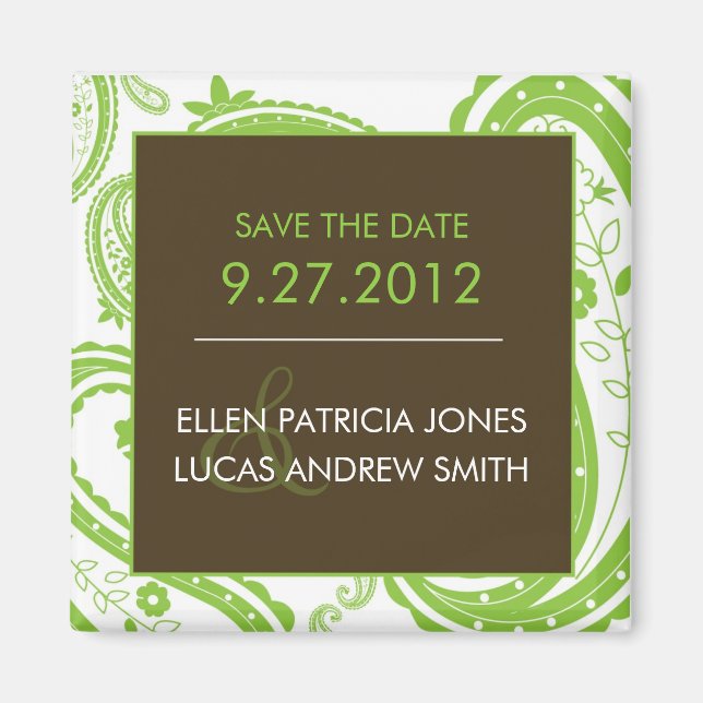Paisley Border - Save the Date Magnet (Vorne)