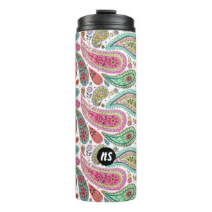 Paisley Bright Monogram   Thermal Tumbler Thermosbecher