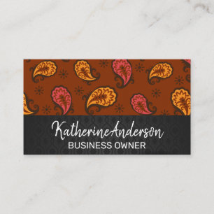 Paisley Brown Pattern Terminkarte