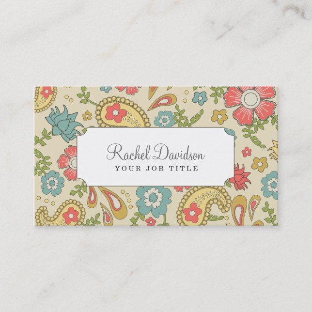 Paisley Business Cards Visitenkarte (Vorderseite)