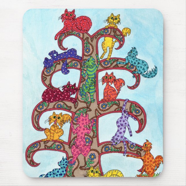 Paisley Cat Tree of Life Mousepad (Vorne)