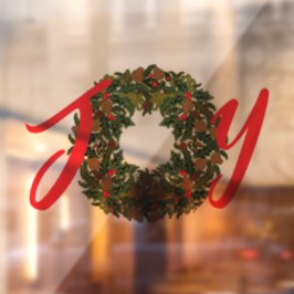 Paisley Christmas Wreath JOY Christmas Fensteraufkleber