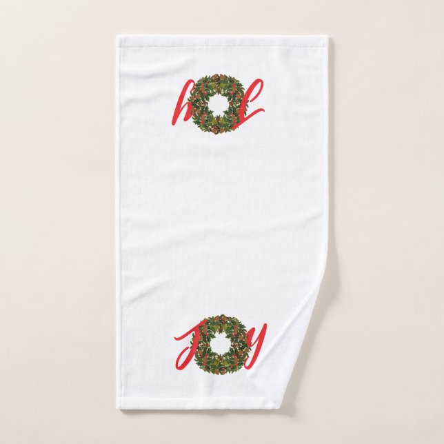 Paisley Christmas Wreath JOY Christmas Handtuch (Handtuch)