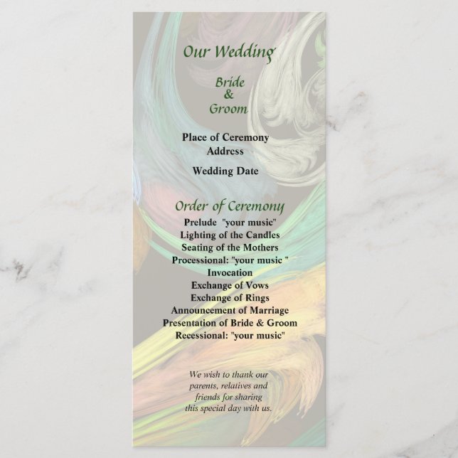 Paisley Closeup Wedding Program Programm (Vorderseite)