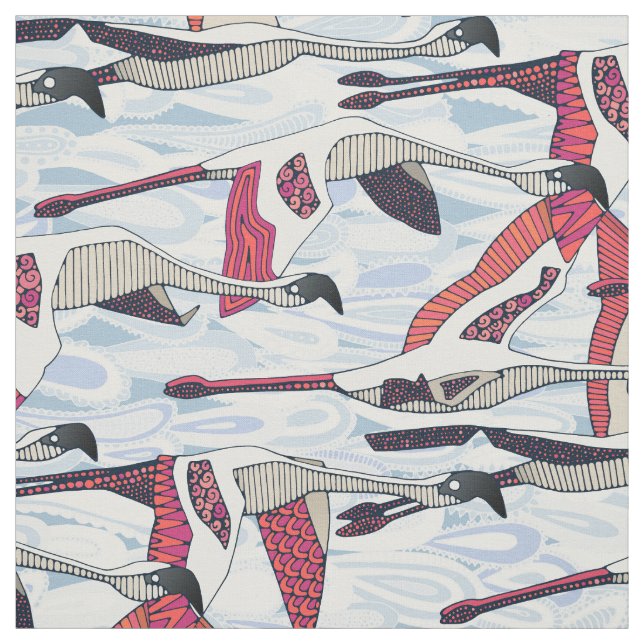 Paisley Cloud Flamingo Stoff (Muster)