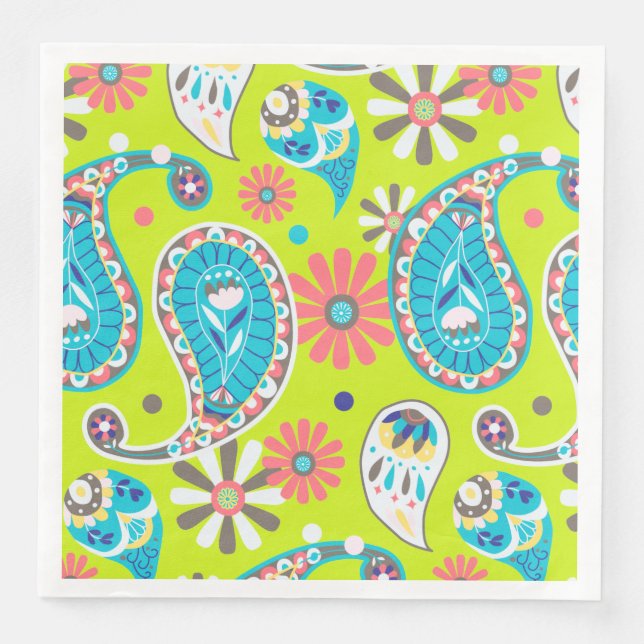 Paisley Colorful Paper Napkin Serviette (Vorderseite)