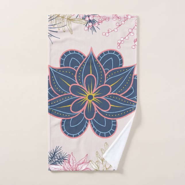 Paisley Design, Blue und Lila Graphic Art Badhandtuch Set (Handtuch)