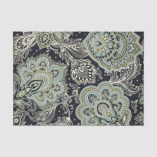 Paisley Design in Shades of Blue & Green Seidenpapier