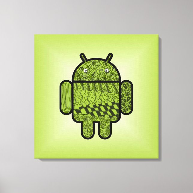 Paisley Doodle-Zeichen für Android™ Leinwanddruck (Vorderseite)