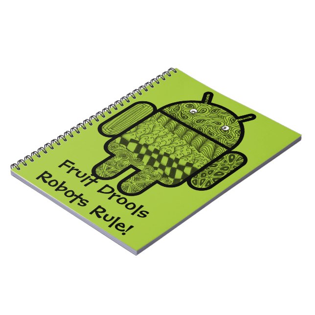Paisley Doodle-Zeichen für den Android™-Roboter Notizblock (Linke Seite)