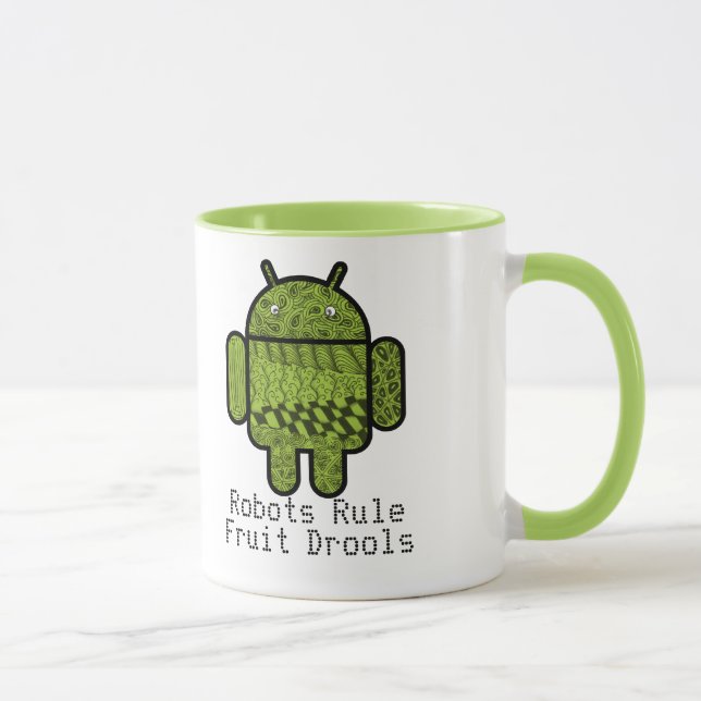Paisley Doodle-Zeichen für den Android™-Roboter Tasse (Rechts)