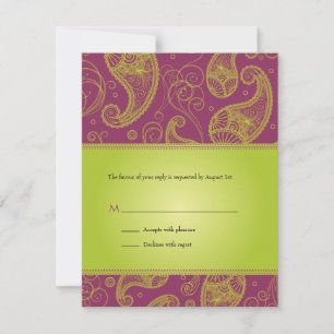 Paisley Dreams Wedding Response Einladung