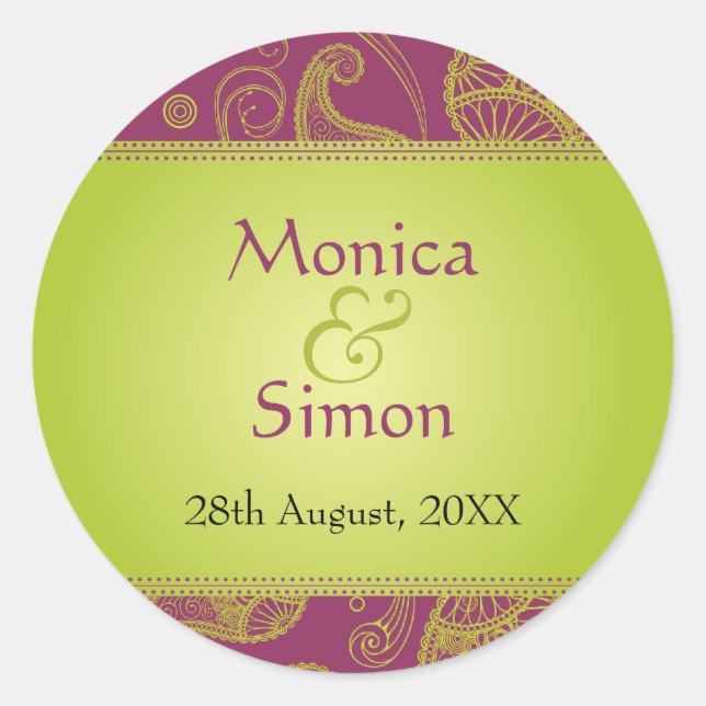 Paisley Dreams Wedding Sticker (Vorderseite)