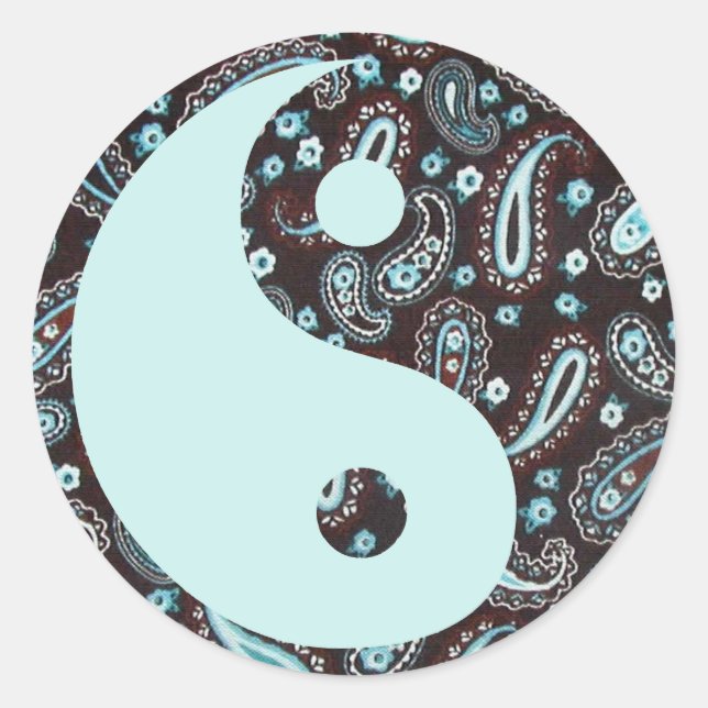 Paisley Dreams Yin und Yang Sticker (Vorderseite)