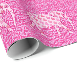 Paisley-Elefant - Eispink und Fuchsia Geschenkpapier
