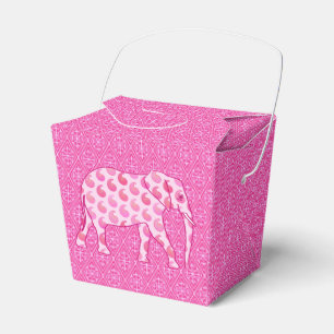Paisley-Elefant - Eispink und Fuchsia Geschenkschachtel