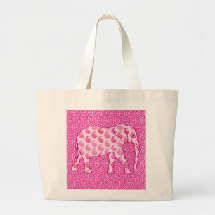 Paisley-Elefant - Eispink und Fuchsia Jumbo Stoffbeutel