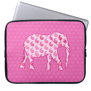 Paisley-Elefant - Eispink und Fuchsia Laptopschutzhülle