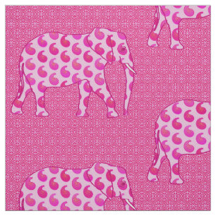 Paisley-Elefant - Eispink und Fuchsia Stoff