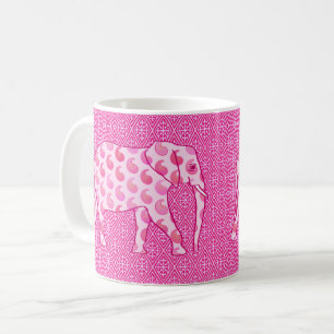 Paisley-Elefant - Eispink und Fuchsia Tasse