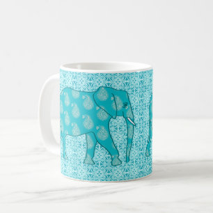 Paisley-Elefant - Türkis und Wasser Tasse