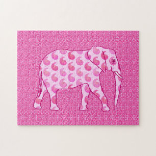 Paisley Elephant, Ice Pink und Fuchsia Puzzle