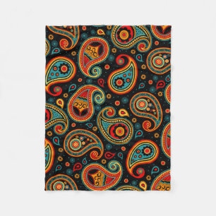 Paisley farbig elegant fleecedecke
