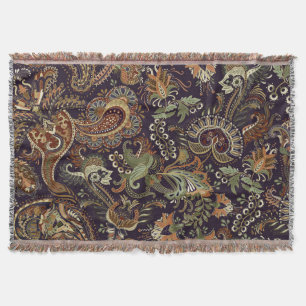 Paisley Farbige Textilie: Ethnisches Vintage-Desig Decke