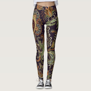 Paisley Farbige Textilie: Ethnisches Vintage-Desig Leggings