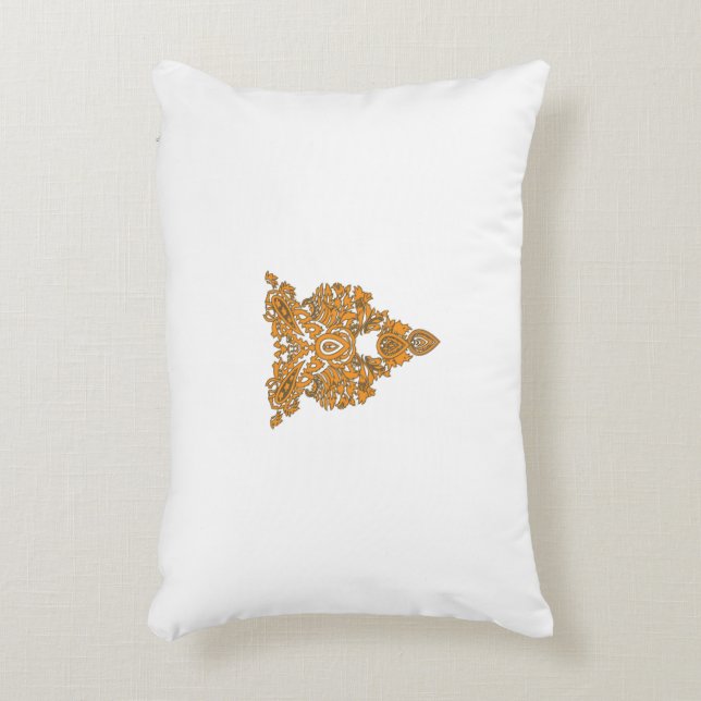 Paisley Floral Art ・ Orange Boho Decor Dekokissen (Vorderseite(Vertikal))