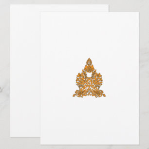 Paisley Floral Art ・ Orange Boho Decor Feiertagskarte