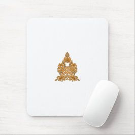 Paisley Floral Art ・ Orange Boho Decor Mousepad