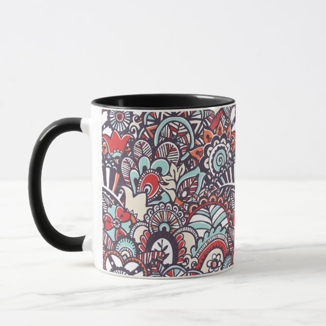Paisley Floral Doodle Muster Tasse (Links)