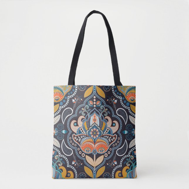 Paisley Floral: Dunkles indisches Muster (Vorderseite)