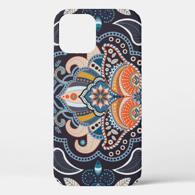 Paisley Floral: Dunkles indisches Muster Case-Mate iPhone Hülle (Rückseite)
