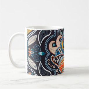 Paisley Floral: Dunkles indisches Muster Kaffeetasse