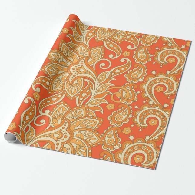 Paisley Floral ethnische nahtlose Muster. Arabisch Geschenkpapier (Ungerollt)