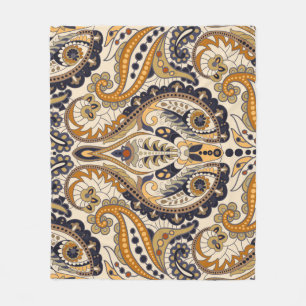 Paisley Floral: Farbenloses, nahtloses Design Fleecedecke
