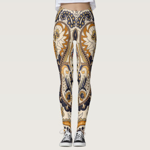 Paisley Floral: Farbenloses, nahtloses Design Leggings