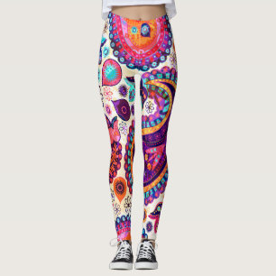 Paisley Floral Indian Seamless Ornament Leggings