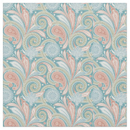 Paisley Floral Light Pink und Blue Stoff