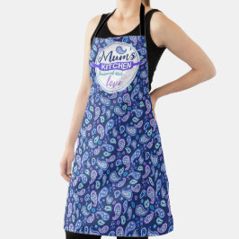 Paisley Floral Pattern - Blau Schürze