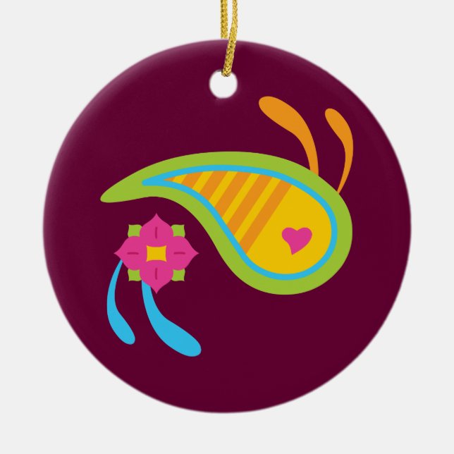 Paisley Fun Keramikornament (Vorne)