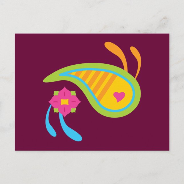Paisley Fun Postkarte (Vorderseite)