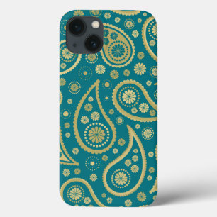 Paisley Funky Print in Aquamarin & Golds Case-Mate iPhone Hülle