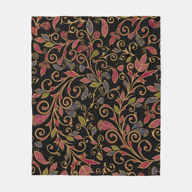 Paisley Gemüse Vintage Mischung Fleecedecke (Vorderseite)