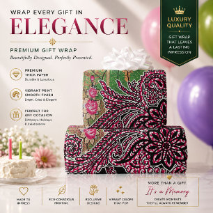 Paisley-Geschenkpapier Rosa Florales Geschenkpap Geschenkpapier
